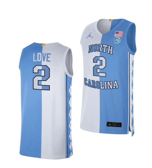 Men's #2 Caleb Love Jersey North Carolina Tar Heels College Basketball Jerseys Blue White