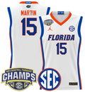 Men Alijah Martin Jersey #15 Florida Gators 2025 SEC Champions Stitched White