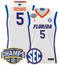 Men Will Richard Jersey #5 Florida Gators 2025 SEC Champions Stitched White