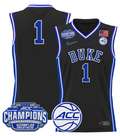 Men Team Jersey #1 Duke Blue Devils 2025 ACC Champions Stitched Black