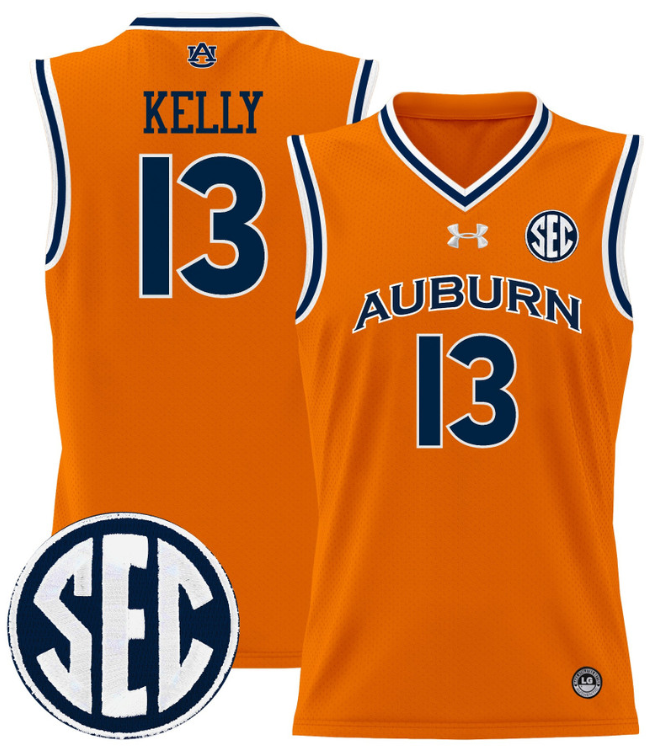 Miles Kelly Jersey #13 Auburn Tigers 2024 Lightweight Basketball Orange