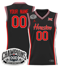 Men Custom Houston Cougar Jersey 2025 Big 12 Tournament Champions Stitched Black