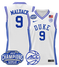Men Kon Knueppel Jersey #7 Duke Blue Devils 2025 ACC Champions Stitched Black