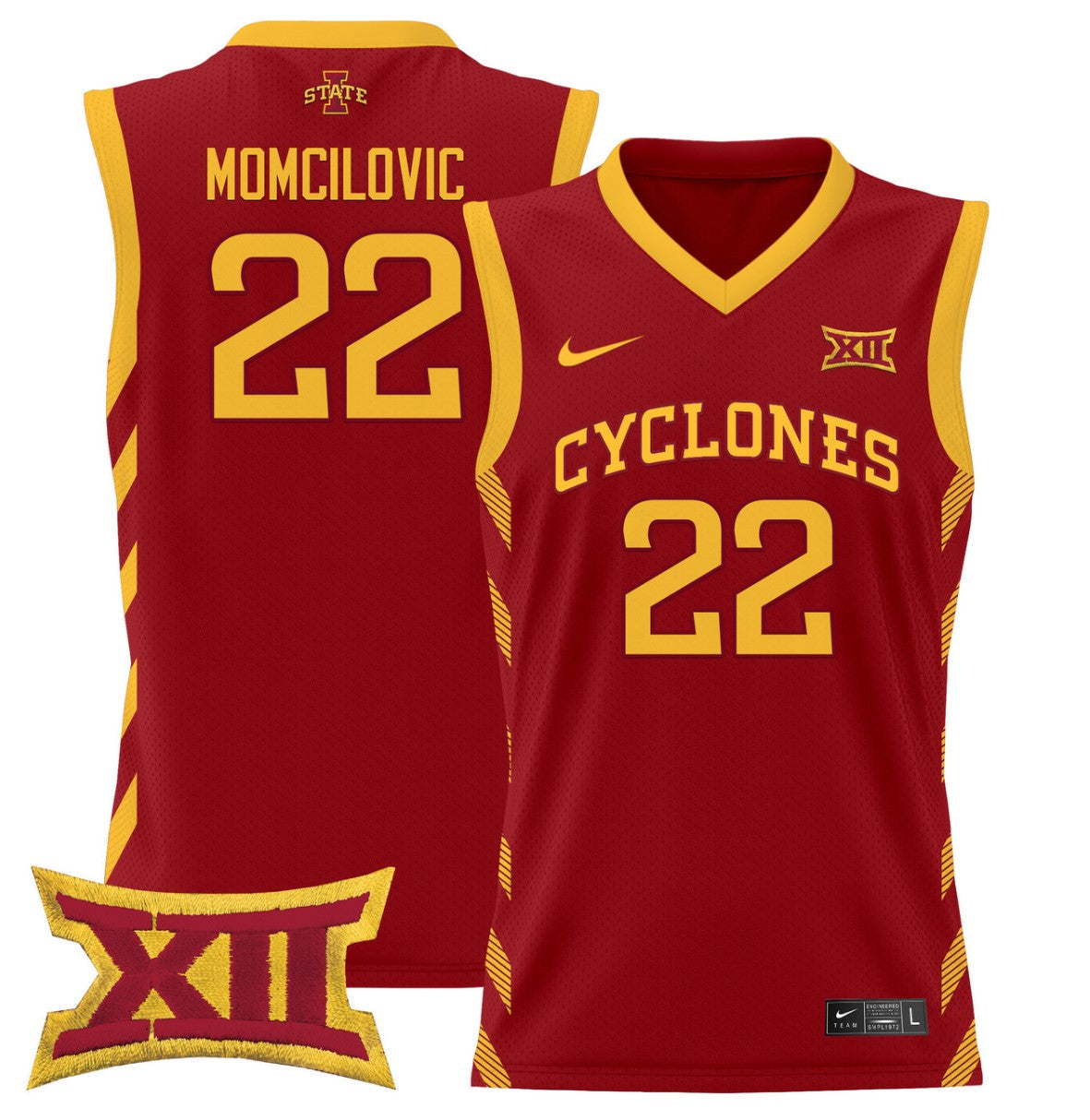 Milan Momcilovic Jersey #22 Iowa State 2024 Lightweight Basketball Cardinal