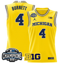 Men Nimari Burnett Jersey #4 Michigan Wolverines 2025 Big Ten Champions Maize