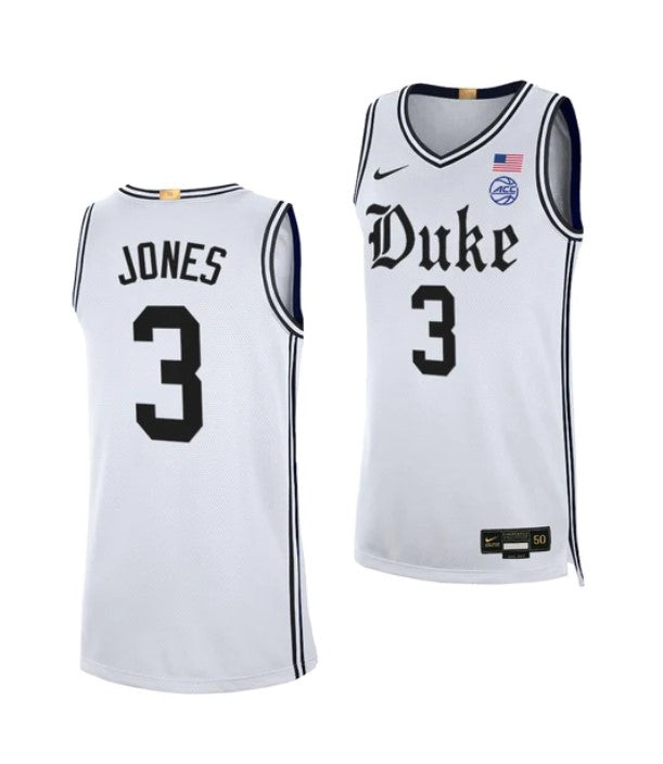 Men's #3 Jeremy Roach Jersey Duke Blue Devils College Basketball Jerseys White Cameron