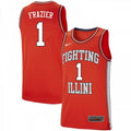 Mens Illinois Fighting Illini Trent Frazier Jersey #1 Retro Orange University College Basketball Jerseys