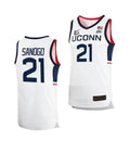 Men's #21 Adama Sanogo Jersey UConn Huskies College Basketball Jerseys White Home