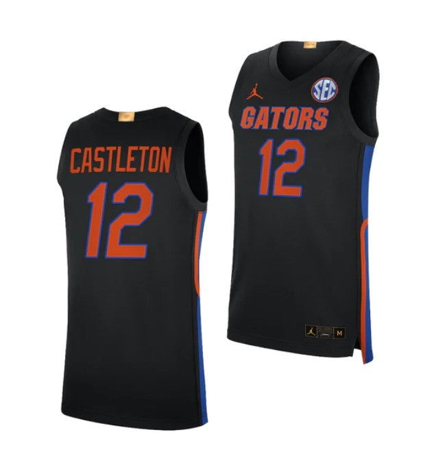 #12 Colin Castleton Jersey Florida Gators College Basketball Jerseys Black