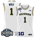 Men Jalen Rose Jersey #5 Michigan Wolverines 2025 Big Ten Champions Maize