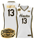 Men J'Wan Roberts Jersey #13 Houston Cougar 2025 Big 12 Champions White Gold