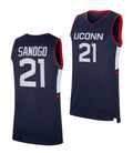 Men's #21 Adama Sanogo Jersey UConn Huskies College Basketball Jerseys Navy