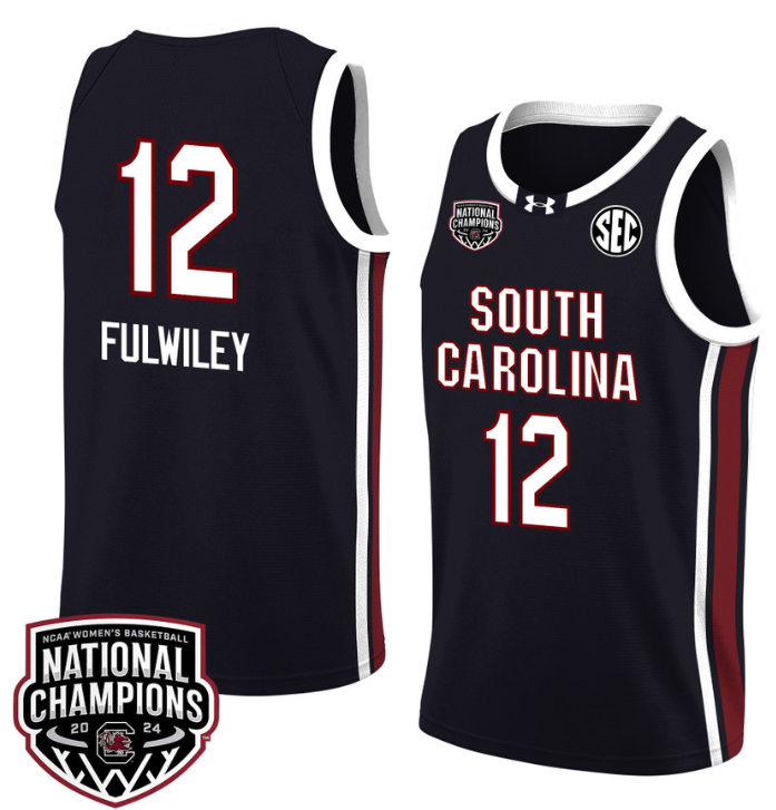MiLaysia Fulwiley Jersey #12 South Carolina Gamecocks 2024 NCAA Basketball National Champions Black