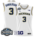 Men Tre Donaldson Jersey #3 Michigan Wolverines 2025 Big Ten Champions White