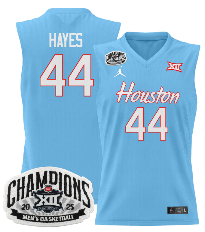 Men Elvin Hayes Jersey #44 Houston Cougar 2025 Big 12 Champions Stitched Blue