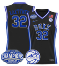Men Christian Laettner Jersey #32 Duke Blue Devils 2025 ACC Champions Black
