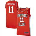 Men's Fighting Illini #11 Ayo Dosunmu Jersey Retro Orange Stitched College Basketball Jerseys