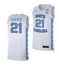Men's #21 Will Shaver Jersey North Carolina Tar Heels College Basketball Jerseys White