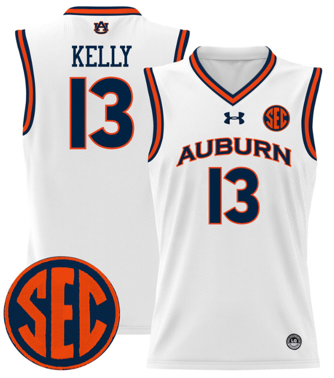 Miles Kelly Jersey #13 Auburn Tigers 2024 Lightweight Basketball White