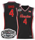 Men L.J. Cryer Jersey #4 Houston Cougar 2025 Big 12 Tournament Champions Black