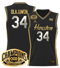 Men Hakeem Olajuwon Jersey #34 Houston Cougar 2025 Big 12 Champions Black Gold