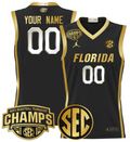 Men Custom Florida Gators Jersey 2025 SEC Champions Stitched Black Gold