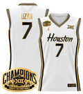 Men Milos Uzan Jersey #7 Houston Cougar 2025 Big 12 Champions White Gold