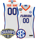 Men Custom Florida Gators Jersey 2025 SEC Champions Stitched White