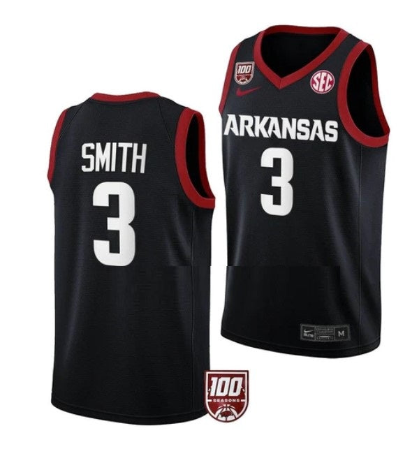 #3 Nick Smith Jersey Arkansas Razorbacks College Basketball Jerseys Black
