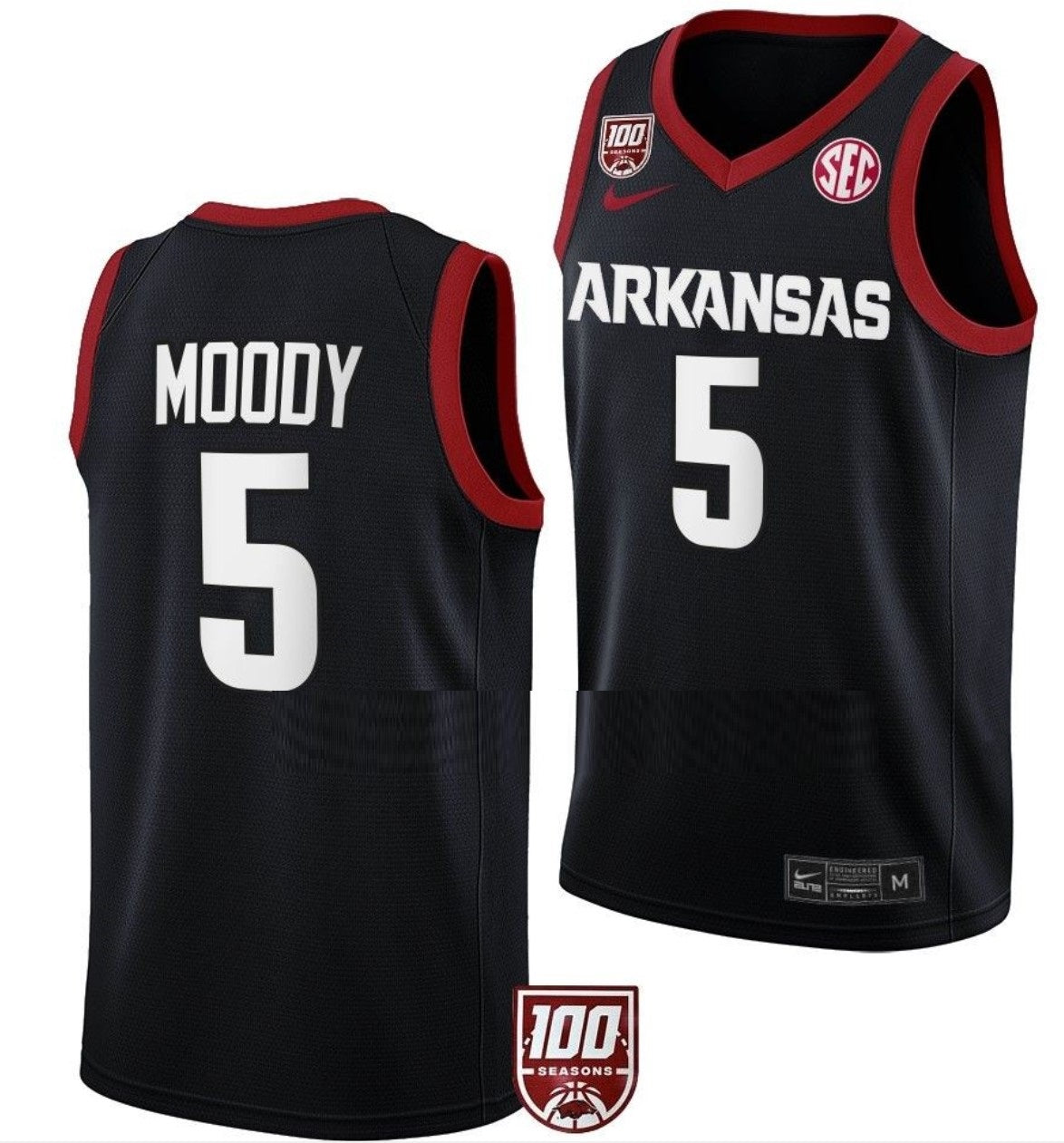 Moses Moody Jersey Arkansas Razorbacks College Basketball 100 Season #5
