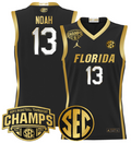 Men Joakim Noah Jersey #13 Florida Gators 2025 SEC Champions Stitched Black Gold