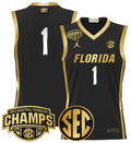Men Team Jersey #1 Florida Gators 2025 SEC Champions Stitched Black Gold