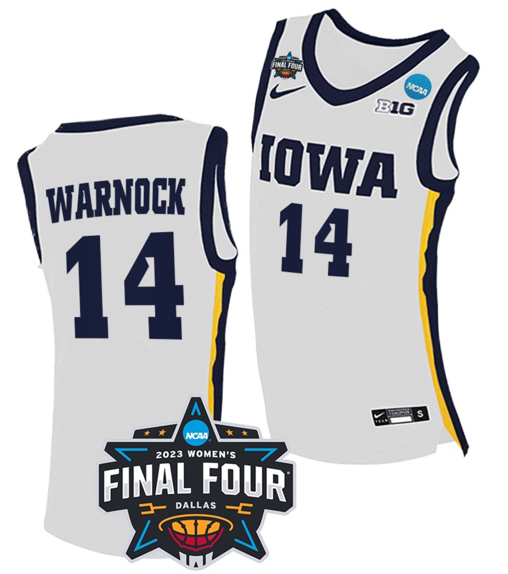 McKenna Warnock Iowa Hawkeyes College Basketball 2023 NCAA Final Four White #14