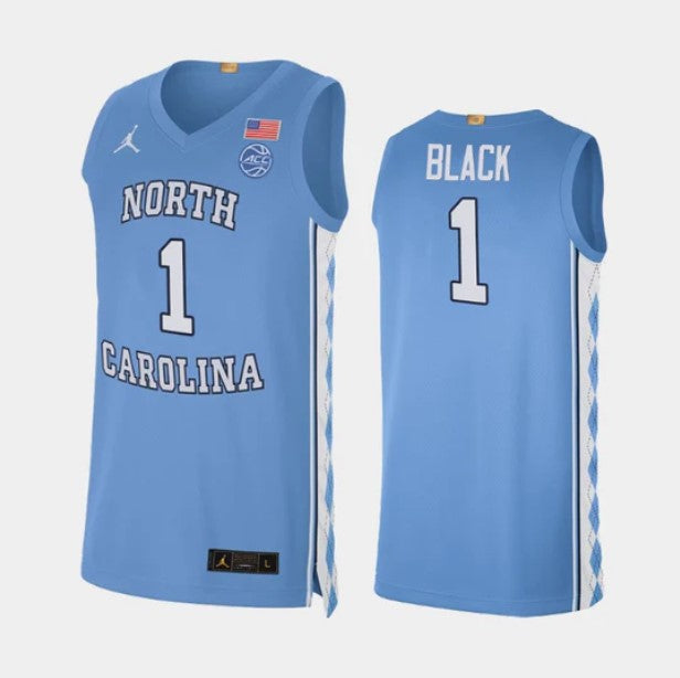 Men's #1 Leaky Black Jersey North Carolina Tar Heels College Basketball Jerseys Blue