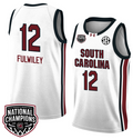 MiLaysia Fulwiley Jersey #12 South Carolina Gamecocks 2024 NCAA Basketball National Champions White Red