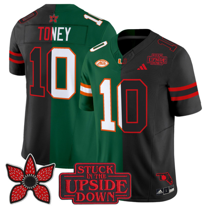 Malachi Toney Jersey #10 Miami Hurricanes Upside Down Edition Stitched