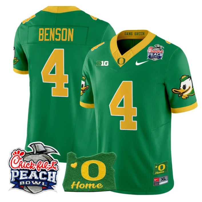 Malik Benson Jersey #4 Oregon Ducks 2026 Peach Bowl Oregon State Stitched Green