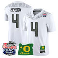 Malik Benson Jersey #4 Oregon Ducks 2026 Peach Bowl Oregon State Stitched White