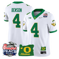 Malik Benson Jersey #4 Oregon Ducks 2026 Peach Bowl Oregon State Stitched White Alternate