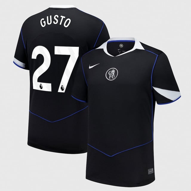 Malo Gusto 27 Chelsea 2025-26 Third Match Jersey – Black