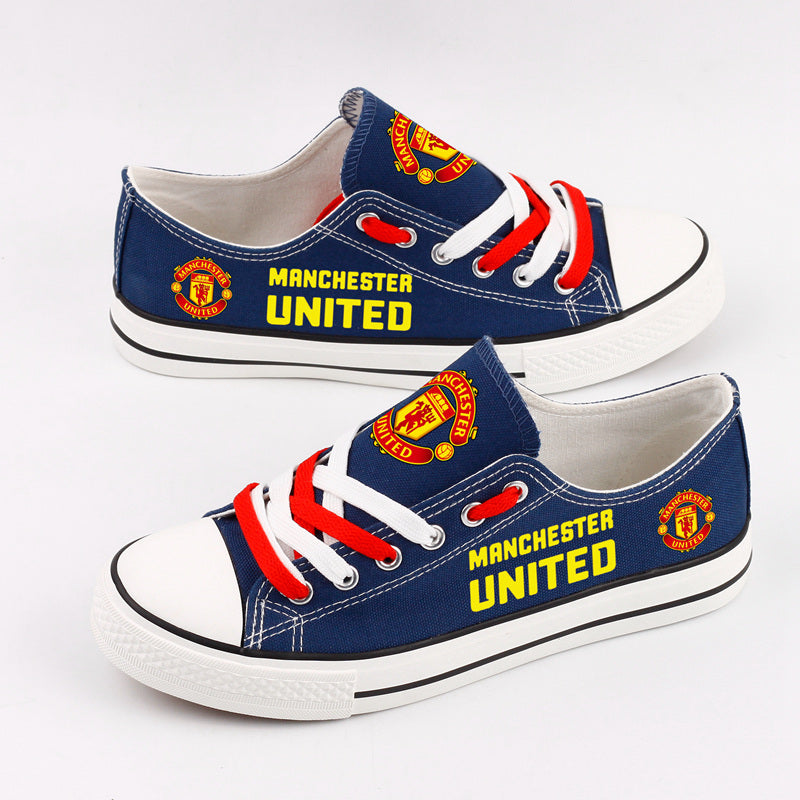 Manchester United Low Top Canvas Sport Sneakers Shoes For Men Women Fans