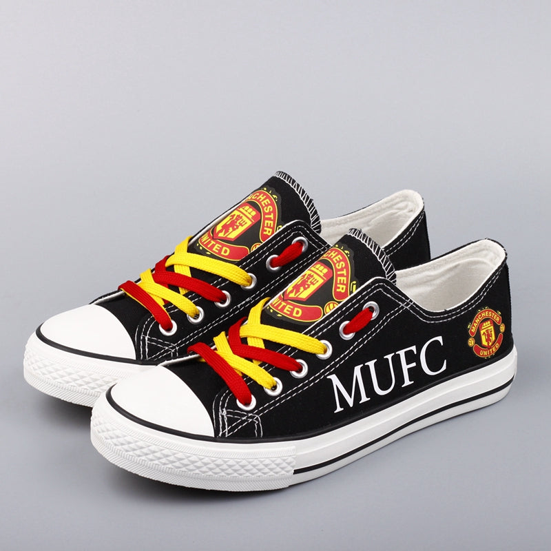 Manchester United Low Top Canvas Sport Sneakers Shoes For Men Women Fans