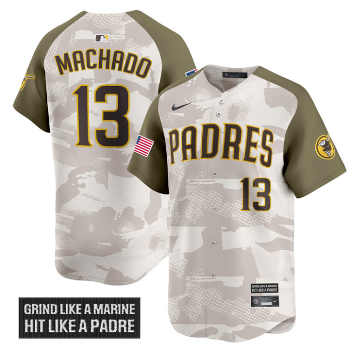 Manny Machado Jersey #13 San Diego Padres 2025 Armed Forces Day Vapor Stitched