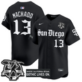 Manny Machado Jersey #13 San Diego Padres Gothic Edition Vapor Limited Stitched