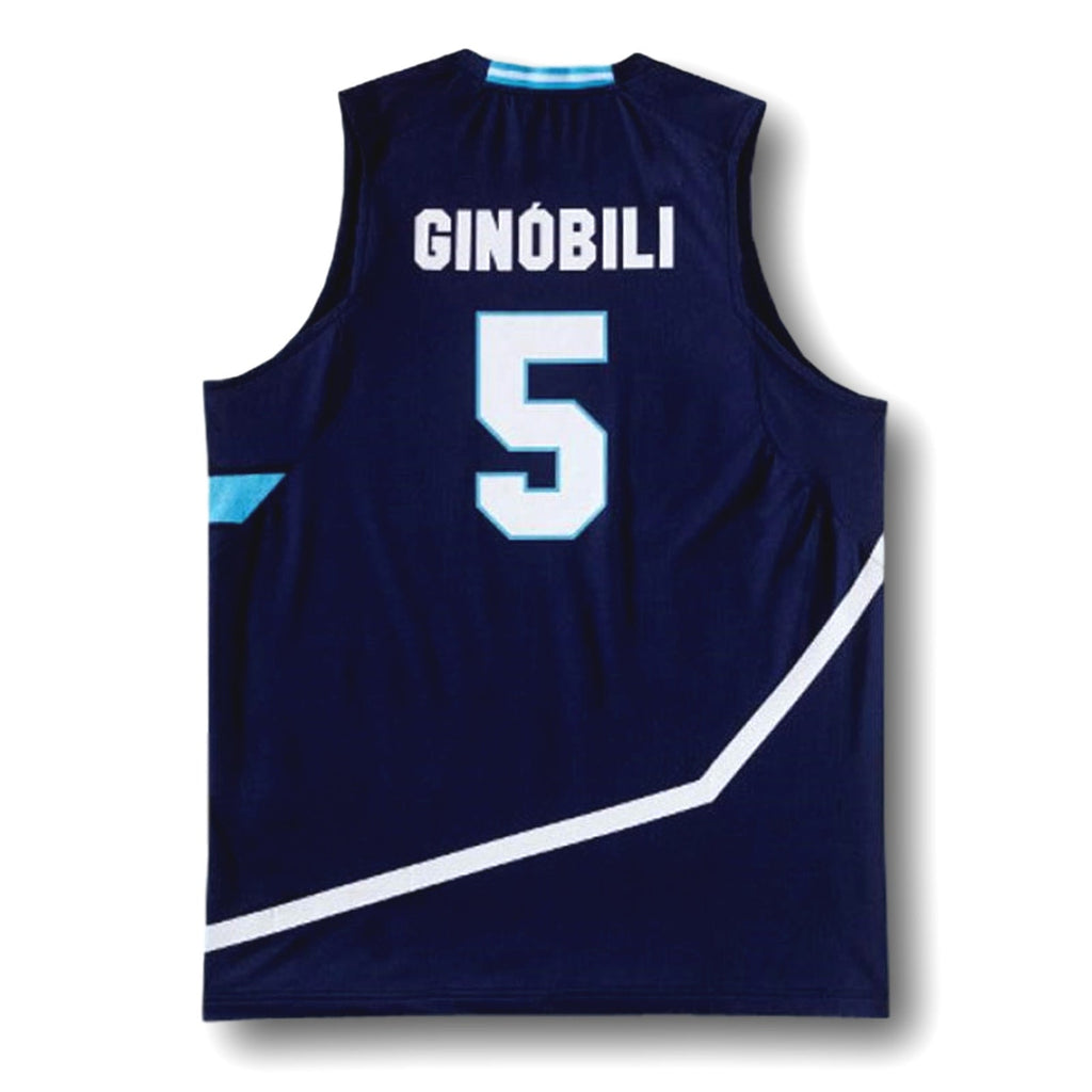 Manu Ginobili Jersey #5 Team Argentina Basketball Navy Blue