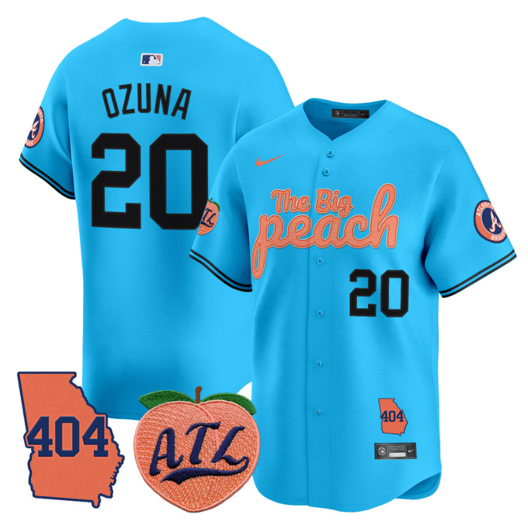 Marcell Ozuna Jersey #20 Atlanta Braves 404 & The Big Peach Premier Limited Stitched