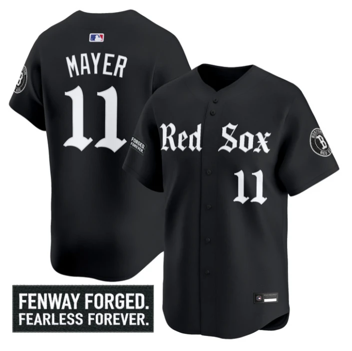 Marcelo Mayer Jersey #11 Boston Red Sox Gothic Edition Premier Stitched