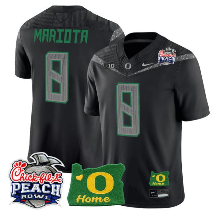 Marcus Mariota Jersey #8 Oregon Ducks 2026 Peach Bowl Oregon State Black
