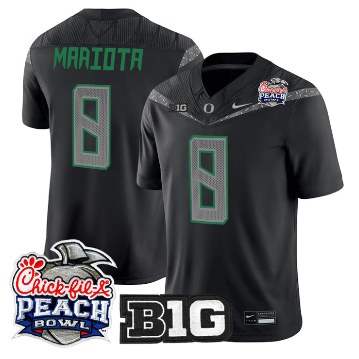 Marcus Mariota Jersey #8 Oregon Ducks 2026 Peach Bowl Patch Stitched