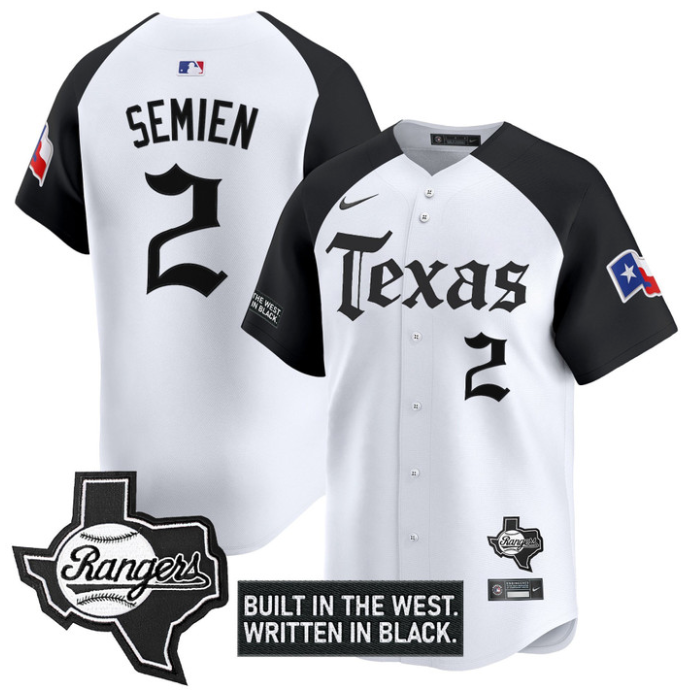 Marcus Semien Jersey #2 Texas Rangers Gothic Frontier Edition Vapor Limited Stitched